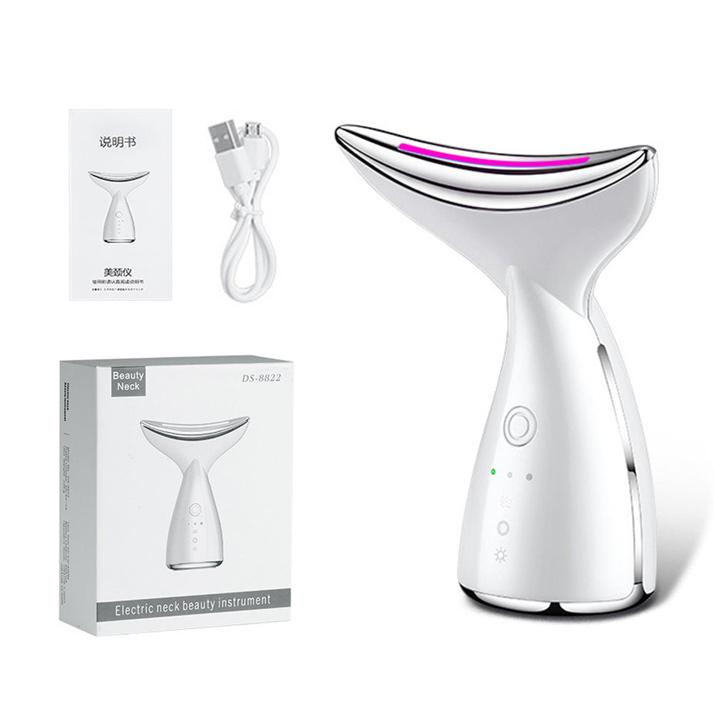 EMS Microcurrent Neck Face Beauty Device With 3 Colors LED Photon Therapy Skin Tighten Reduce Double Chin Face Lifting Device