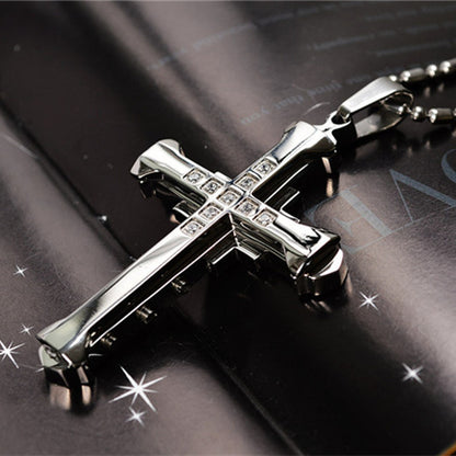 Cross Pendant Silver Gold Black Stainless Steel 1fd6465a 330f 45ce acf7 f787ac214a15