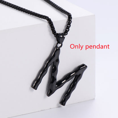 Three-dimensional 26 English Letter Pendant Necklace Fashion Jewelry Titanium Steel Couple Ornament 1fd979f5 0153 4f97 af99 2