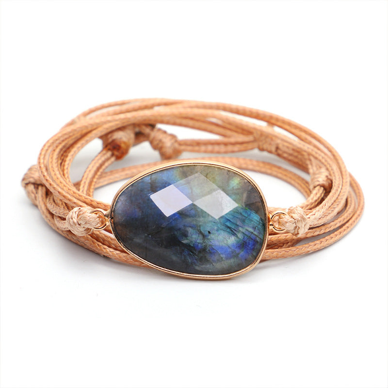 Irregular Shining Stone Labradorite Multi Turn Hand-woven Wax Thread Bracelet Hand Rope 1fe1d67d 0315 48f7 b954 4402e86dc3a1