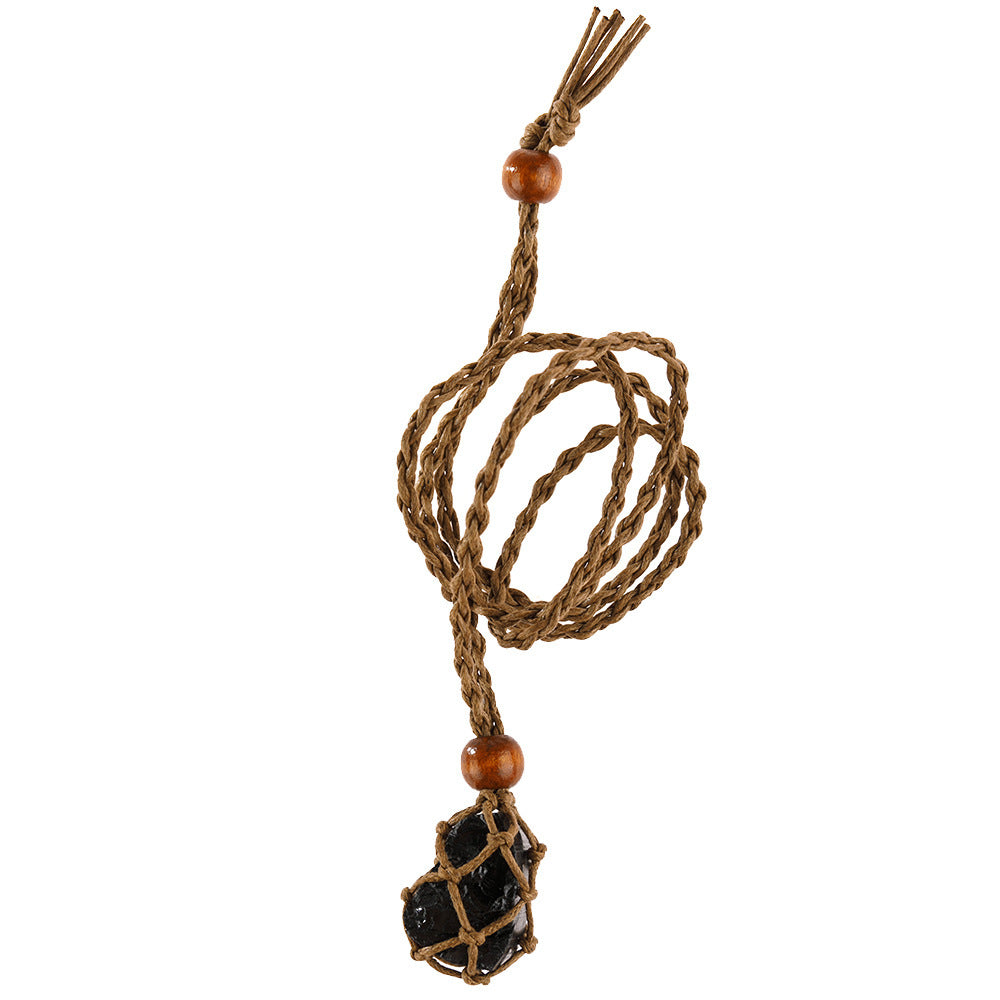 Labradorite Natural Stone Pendant Wrap Braid Necklace Macrame 1fee2c2d f4dc 4017 9546 528a659c35a3