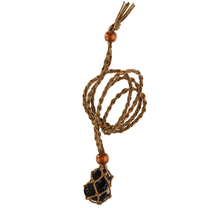 Labradorite Natural Stone Pendant Wrap Braid Necklace Macrame 1fee2c2d f4dc 4017 9546 528a659c35a3