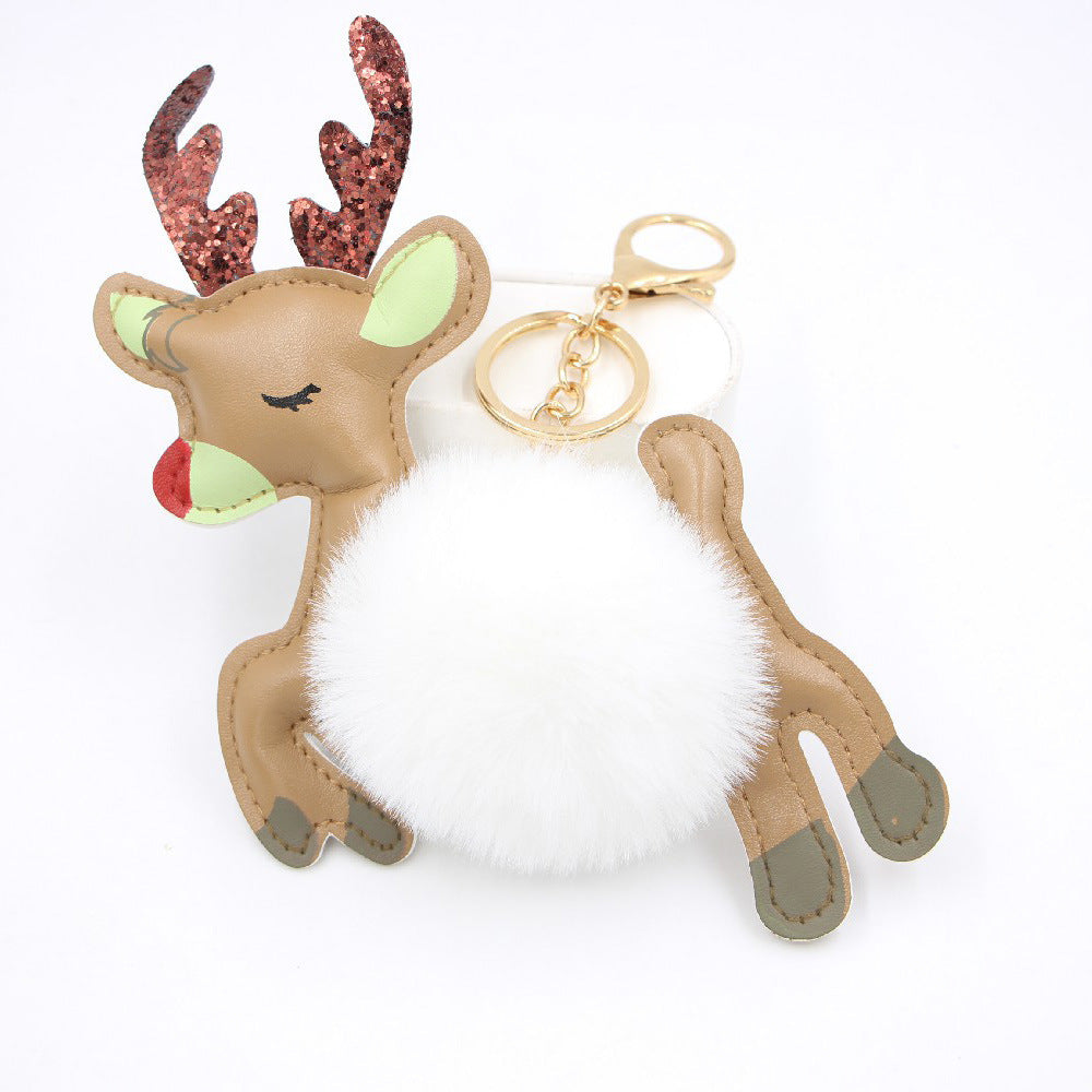 Christmas Deer Pompons Bag Accessories Keychain Pendant 1fef3884 bd4a 49b7 8d0d 2f3358f3dd2f