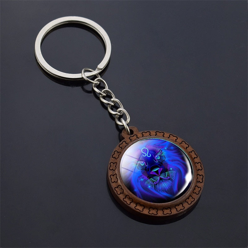 Constellation Keychain Wood Carved Time Gem Pendant 1fefcce3 a076 46d7 9a0e 633a045e2163