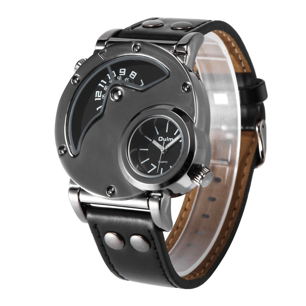 OULM dual time zone quartz watch 200270654048