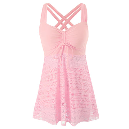 Korean Version Of Solid Color Lace One-piece Swimsuit 20040935 0c53 4d0e a9e4 bd672c7f7c43