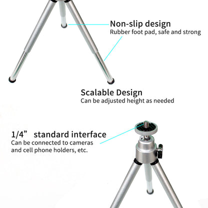 Compatible WithApple, Compatible WithApple , Universal Mini Flexible Tripod Stand ForCanonNikon Digital Cameras Camcorder - 图片 6
