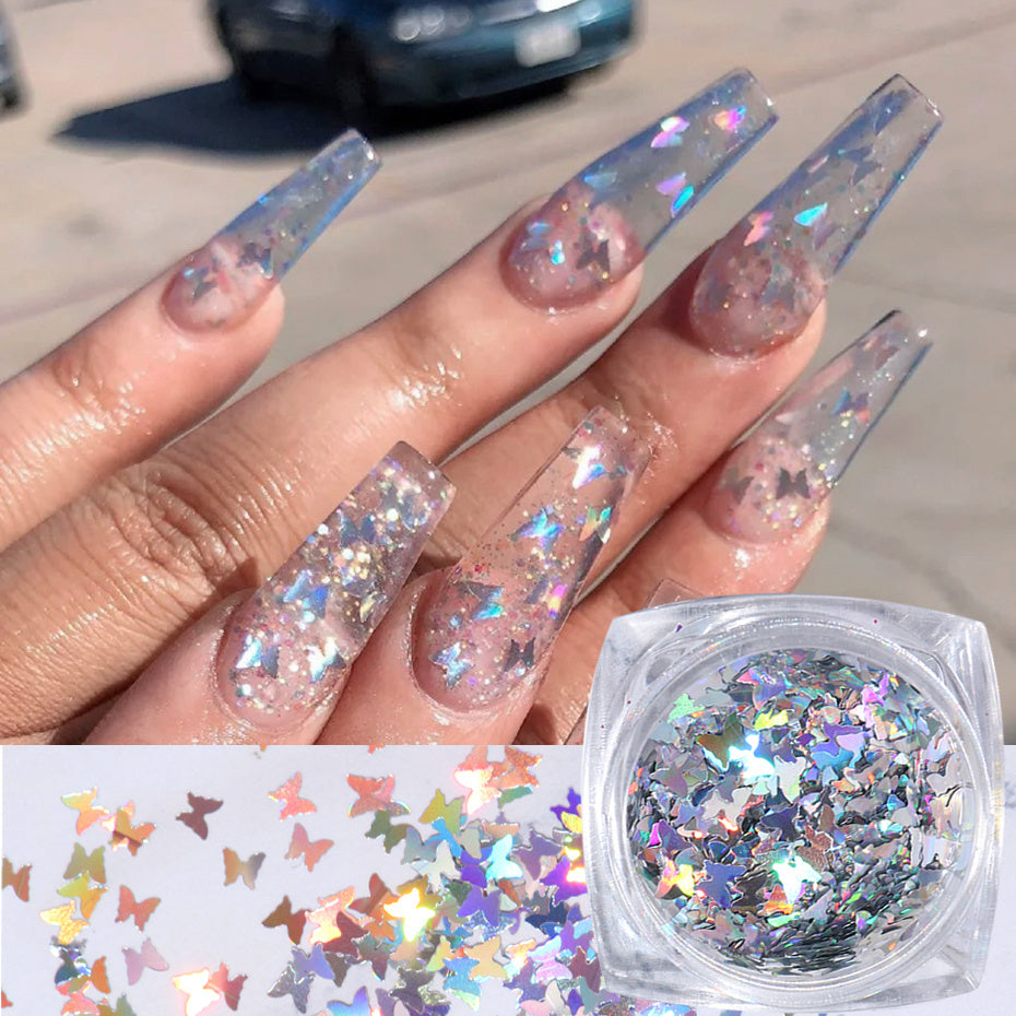 Symphony butterfly sequin nail decoration 2013852860143