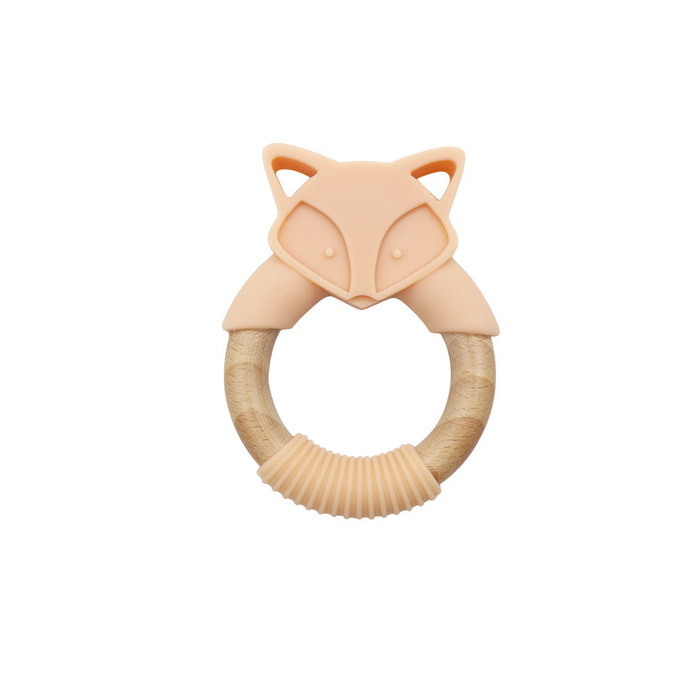 Baby Silicone Wood Ring Fox Baby Teether Molar Stick Toy 201421189765
