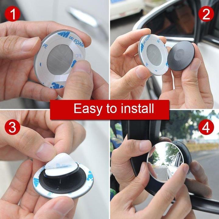 Car borderless small round mirror 360 degree reversing blind spot mirror convex mirror rear view rotating mirror glass small 
