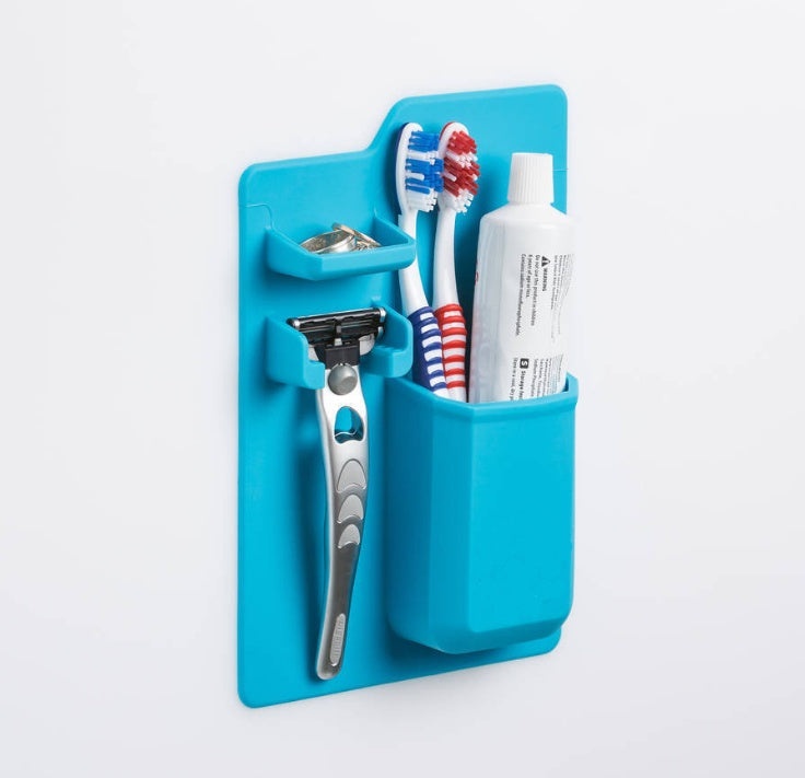 Multi-functional Silicone Toothbrush Holder Mighty Wall Mirror Suction Toothpaste Storage Holder Bathroom Organizer For Showe