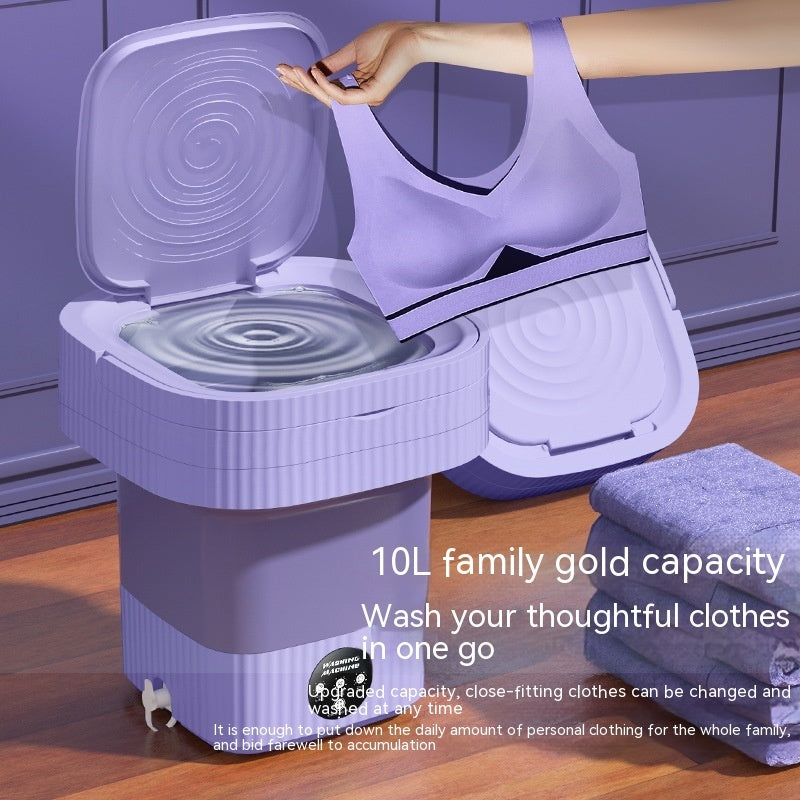 Plastic Folding Washing Machine Automatic Washing Underwear Panty Socks Baby Pet Clothes Dormitory Washing Integrated 2023f64