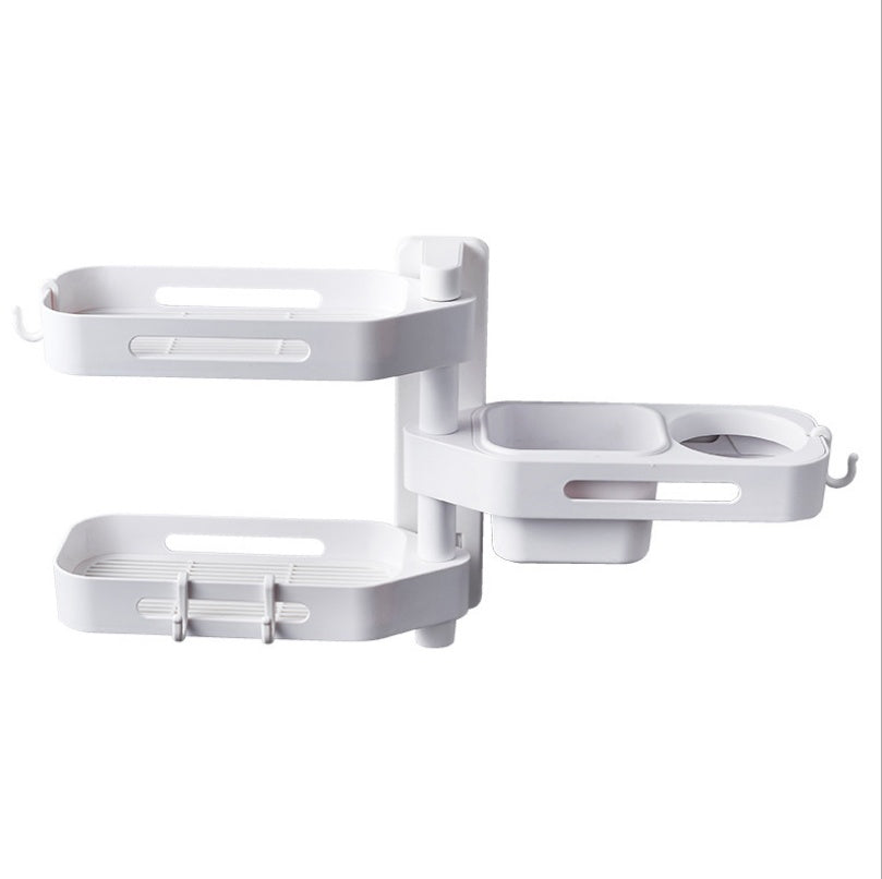 Rotating wall-mounted storage box kitchen bathroom toilet debris plastic punch-free storage finishing box 2025733521104