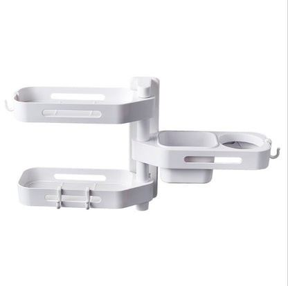 Rotating wall-mounted storage box kitchen bathroom toilet debris plastic punch-free storage finishing box 2025733521104