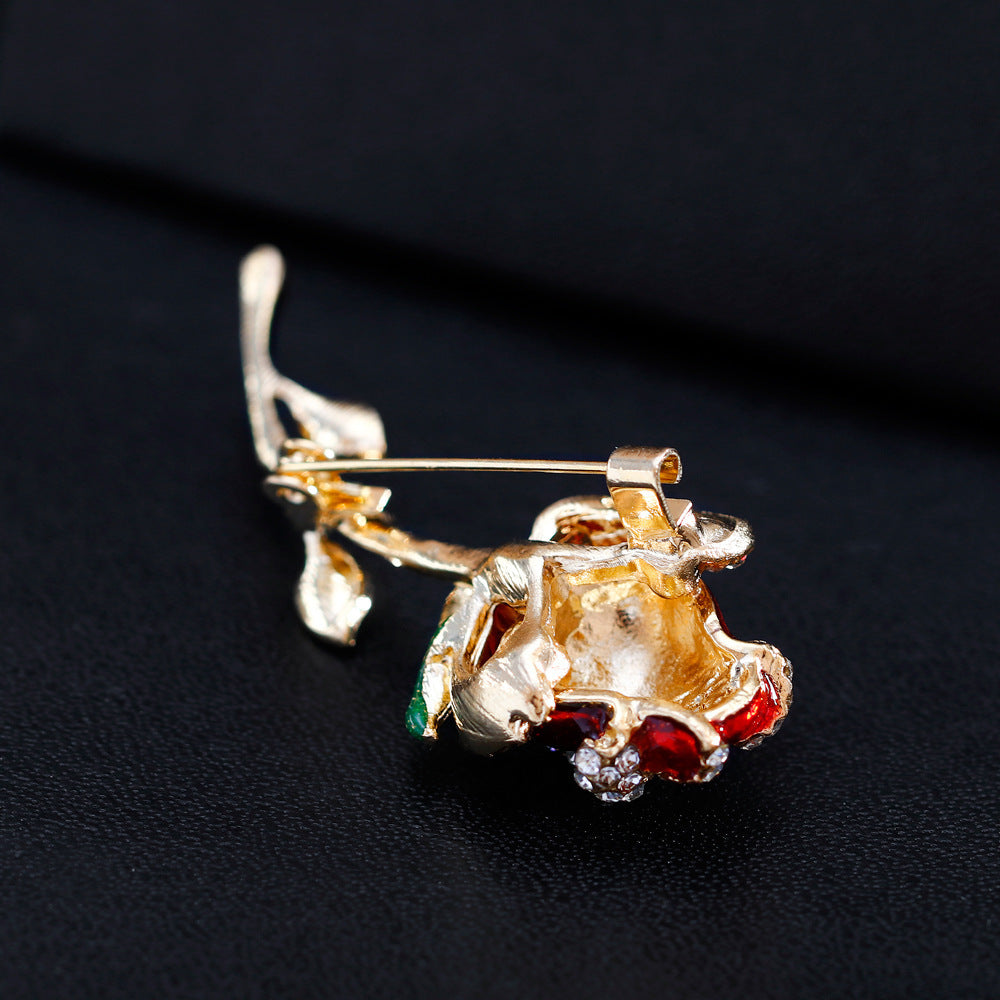 Delicate rose flower brooch ladies corsage 2033778311047