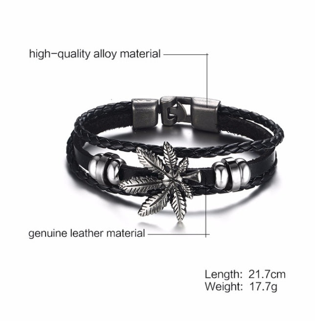 Alloy lucky figure 8 leather bracelet 2039225086296