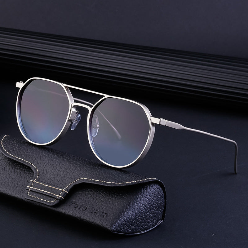 Men's Metal Double Beam Vintage Round Frame Sunglasses 2049f19d 99c5 4bca 897d 6c308a82e2e7