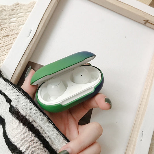 Gradient Rainbow Hard Shell Solid Color Earphone Protective Case - 图片 1