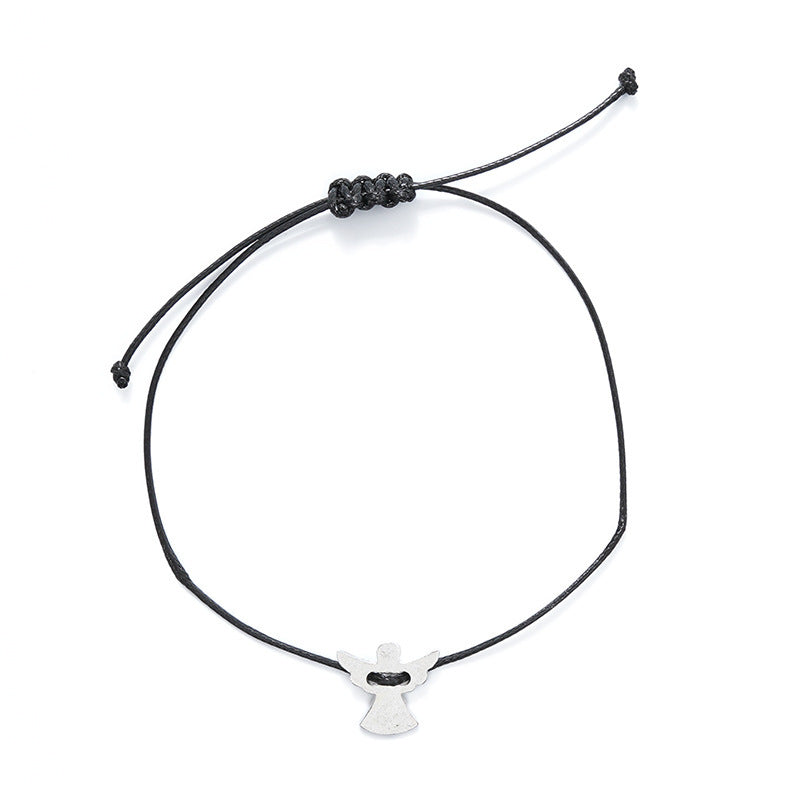 Alloy angel adjustable braided bracelet 2067248672688