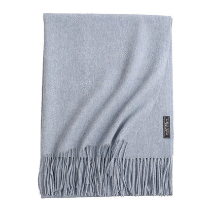 New Solid Color Wool Long Beard Warm Tassel Scarf Thick 206ed587 1823 49d3 a5b3 7ba62f126a7a