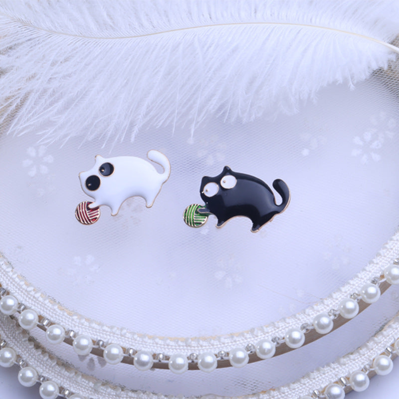 Fashionable high-end enamel dripping cat brooch 2071490961515