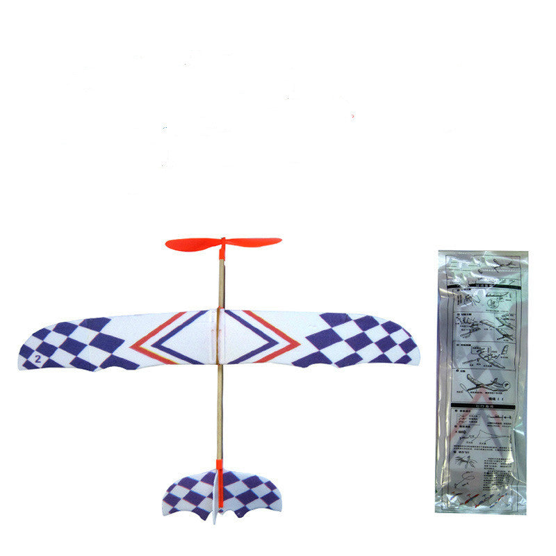Double - wing rubber - powered aircraft 2071524474155