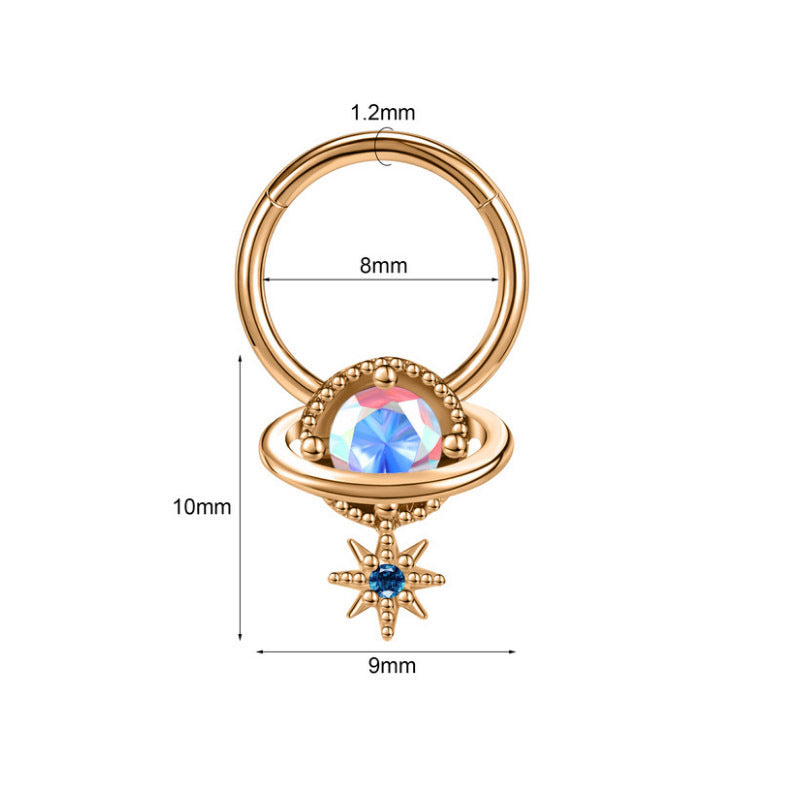 Closed Ring Star Ball Pendant Nose Ring Personality Piercing Jewelry 20737366 369e 4d72 99ad e67947ee210a