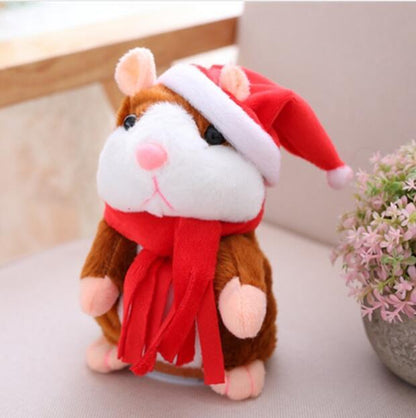 16cm Christmas Talking Hamster Plush Toy Interactive Sound Record Plush Hamster Stuffed Toys for Children Kids Christmas Gift - HD Wireless Product #13