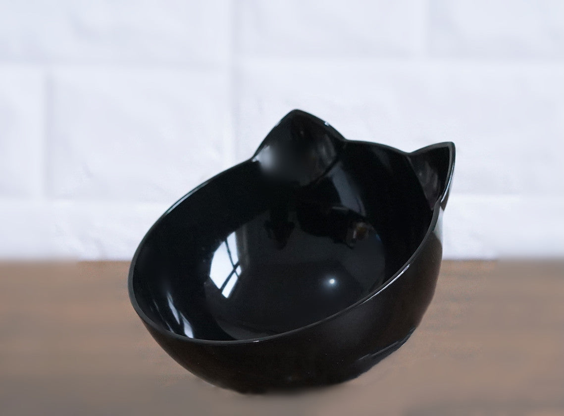 New Inclined Food Cat Ear Oblique Mouth Transparent Single Pet Bowl 2083841587588