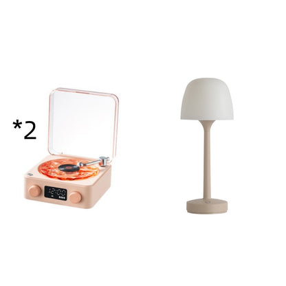 Retro Turntable Speaker Wireless Bluetooth-compatible 5.0 Vinyl Record Player Stereo Sound With White Noise RGB Projection La