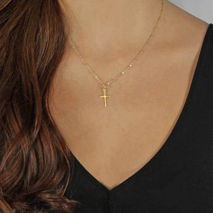 Ladies Clavicle Chain Cross Necklace 2097980459962