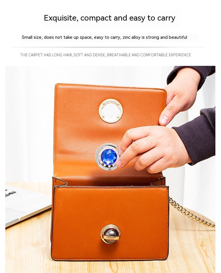 Portable And Practical Folding Crystal Bag Hanger 20cb002f 0c8b 4dac 8038 62e09b3cbd00