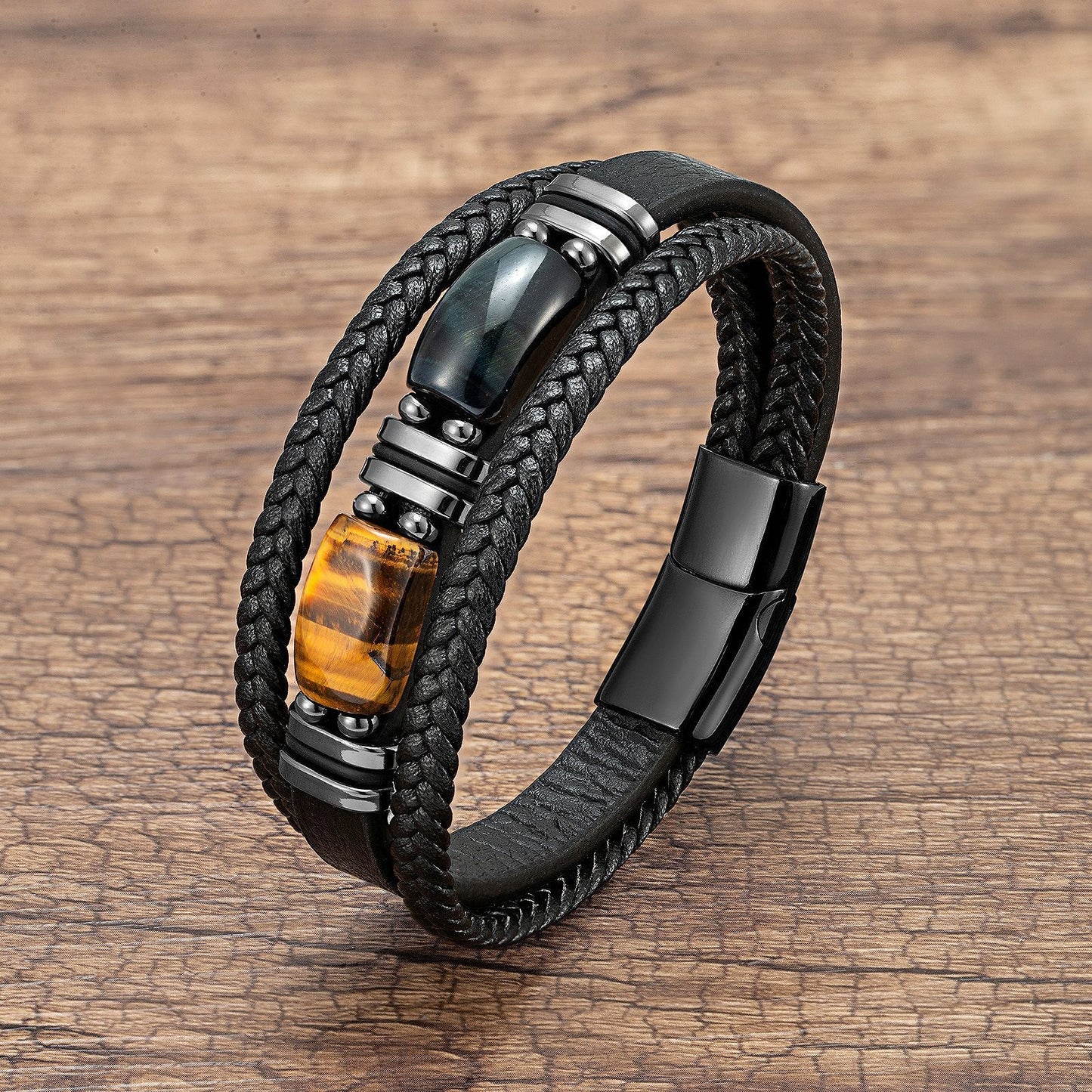 Men's Tiger Eye Bracelet Multilayer Leather Strap 20f1e9e8 7e02 4f32 9e14 5e87b892c1e9