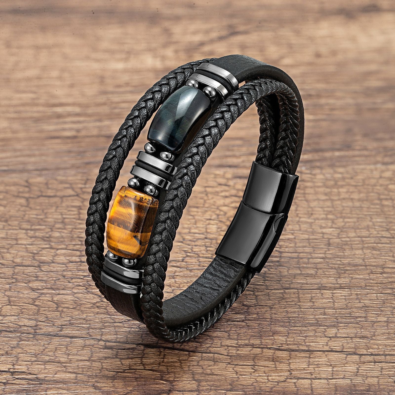 Men's Tiger Eye Bracelet Multilayer Leather Strap 20f1e9e8 7e02 4f32 9e14 5e87b892c1e9