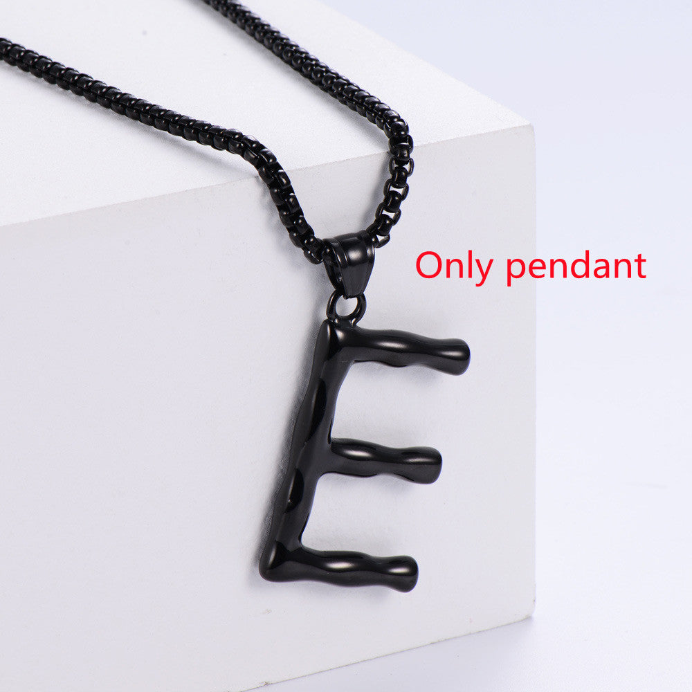Three-dimensional 26 English Letter Pendant Necklace Fashion Jewelry Titanium Steel Couple Ornament 20fda41c c24d 4d8b a464 a
