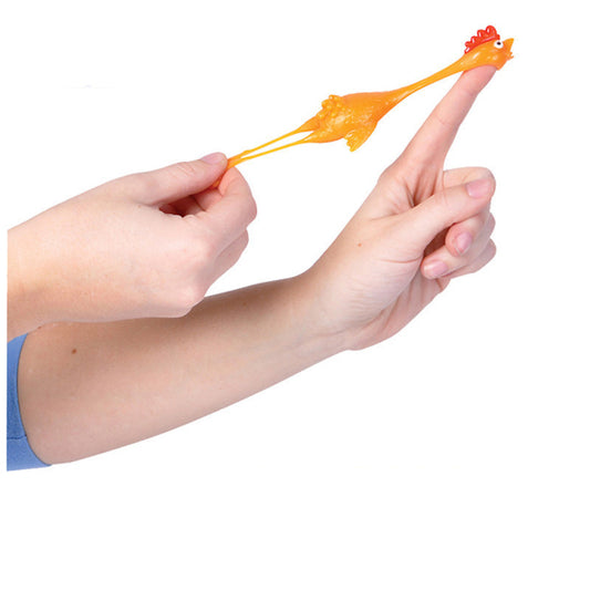 Catapult Launch Rubber Catapulted Chicken Toys Light Finger Prank Stretchy Flying Ejection Toy Slingshot Turkey Sticky 210235