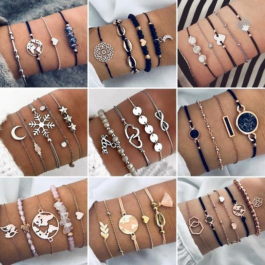 Bohemian Bracelets & Bangles Set Vintage Bead Boho Charm Bracelet For Women Jewelry Accessories Pulseras Mujer Bijoux Femme 2