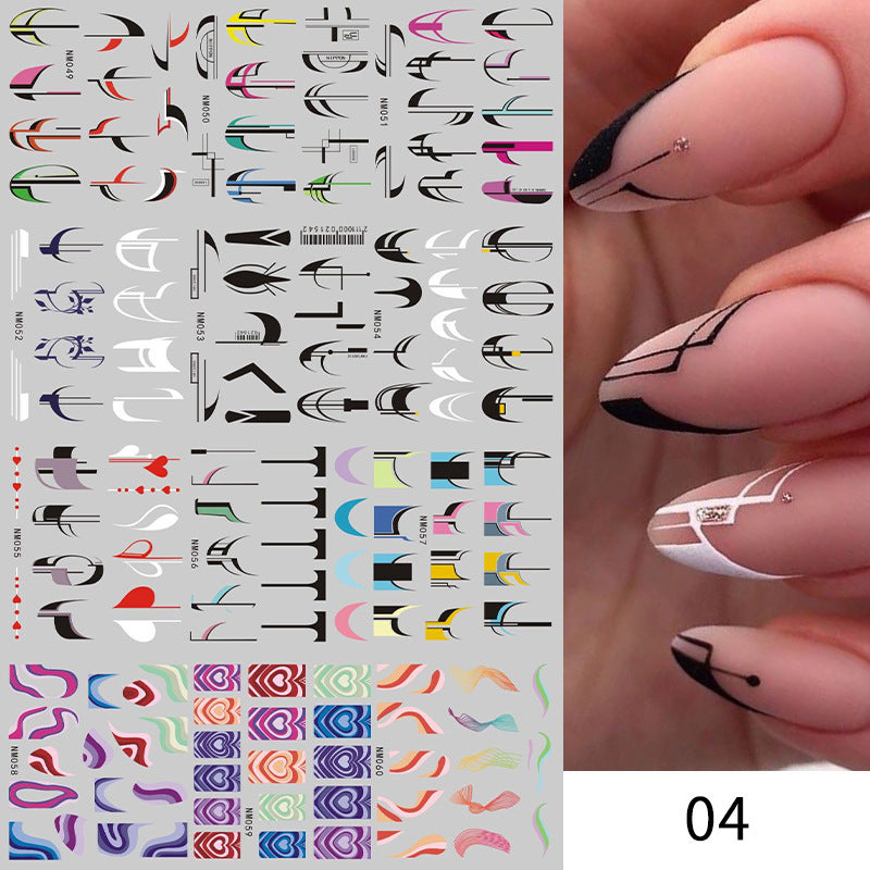 New European And American Feng Shui Print Line Flower Nail Stickers 210356e3 15ce 4250 8354 3ea20a6e326d