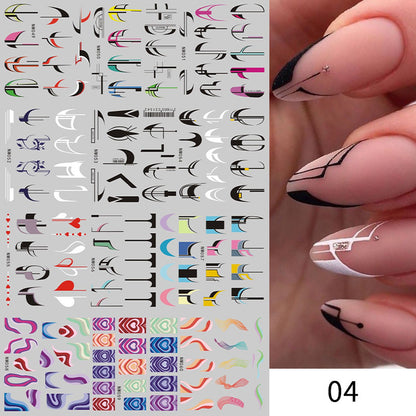 New European And American Feng Shui Print Line Flower Nail Stickers 210356e3 15ce 4250 8354 3ea20a6e326d