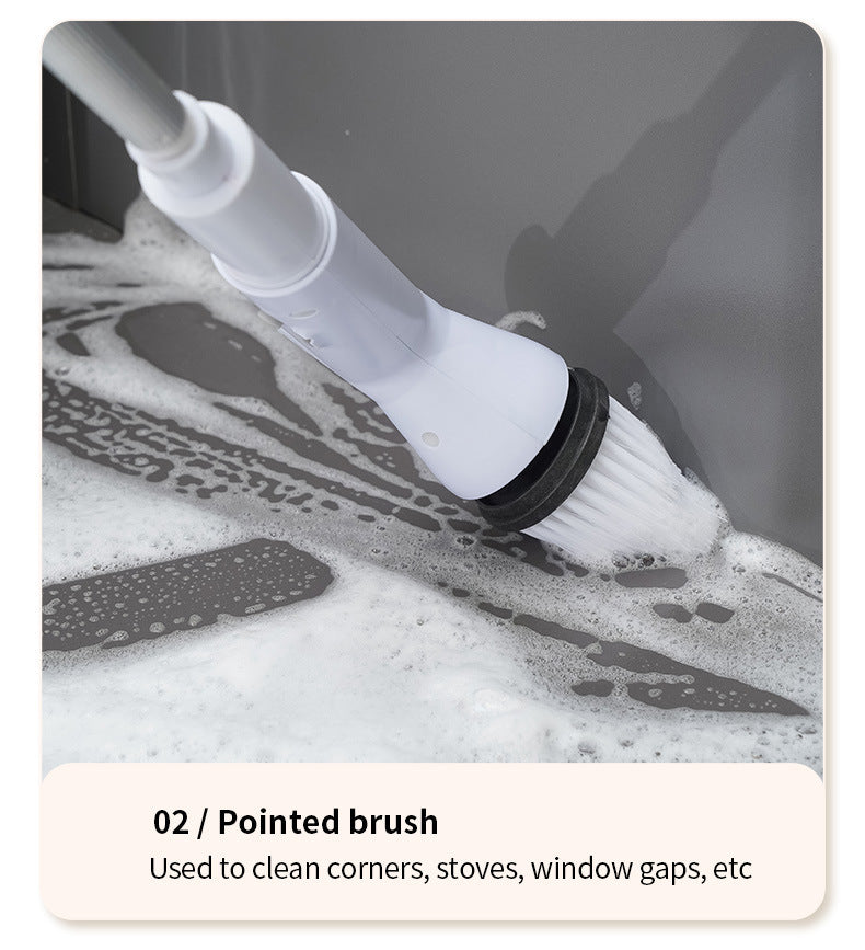 Six in one wireless electric cleaning brush long handle