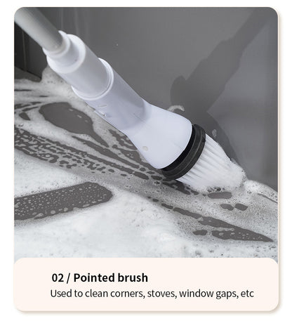Six in one wireless electric cleaning brush long handle