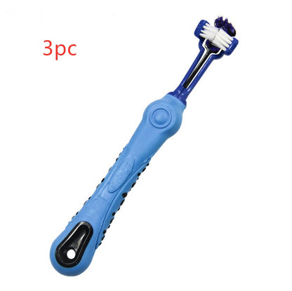 Three Sided Pet Toothbrush Dog Brush Bad Breath Tartar Teeth Care 210951873528