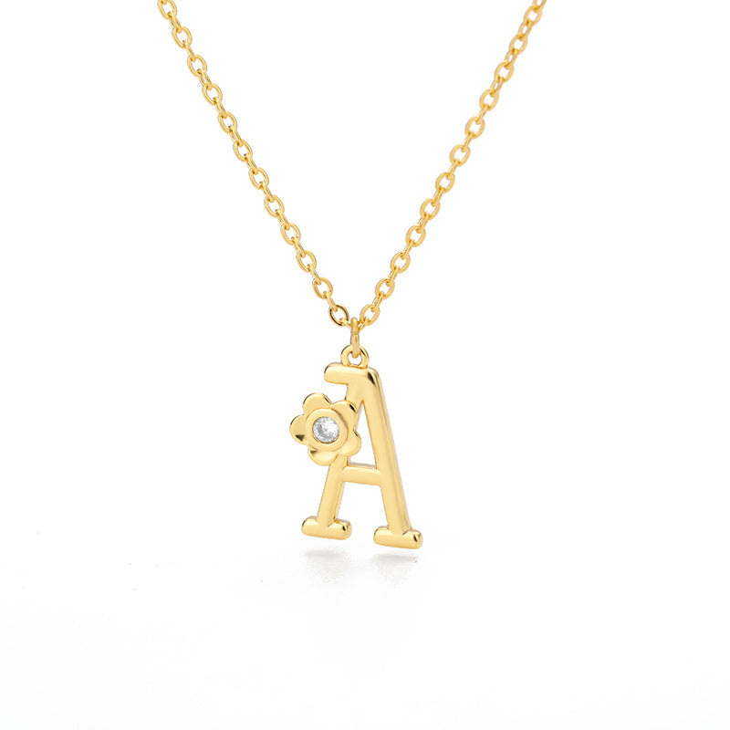 Rose English Alphabet Pendant Necklace 2111f2dc fa93 4c44 b014 d06001f1265c