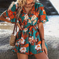 Beach Vacation Ruffle Sleeve Short Culottes Printed Jumpsuit 21144fff d498 4152 a4f3 f16aeb213099
