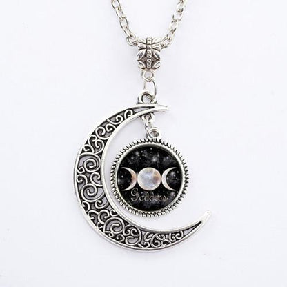 TRIPLE MOON GODDESS PENDANT NECKLACE 2120077951474