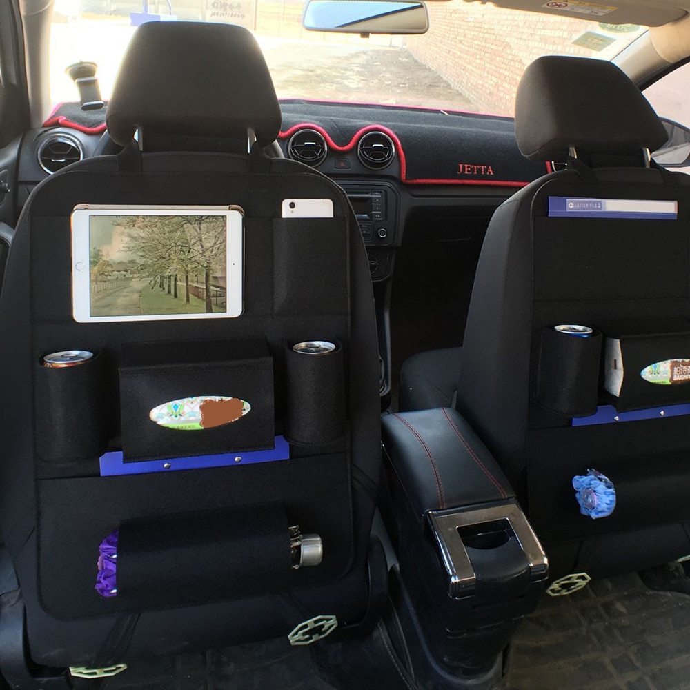 Auto Car Backseat Organizer Car-Styling Holder Multi-Pocket Seat Wool Felt Storage Multifunction Vehicle Accessories Bag 2125