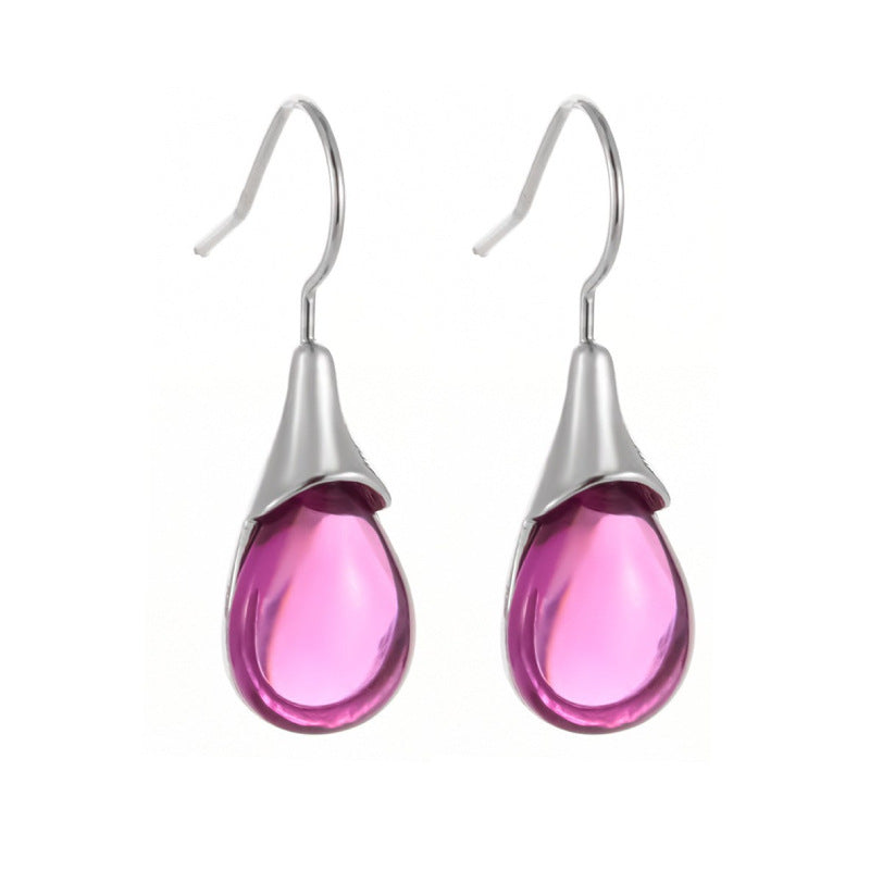 Drop-shaped Inlaid Cat's Eye Earrings Four-color Simple 212c7d15 6db1 4222 a288 7da96cb5f33b