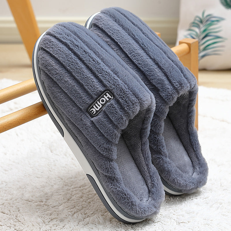 Home Cotton Slippers Women's Winter Plus Size Striped Plush Indoor 2130f09c 0d88 4346 83d2 5bbec569fa46