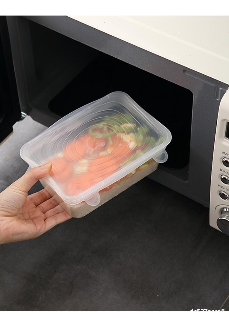 Silicone Fresh-keeping Cover Universal Bowl Cover Sealed Transparent Cover Household Fresh-keeping 6-piece Microwave Oven Cov