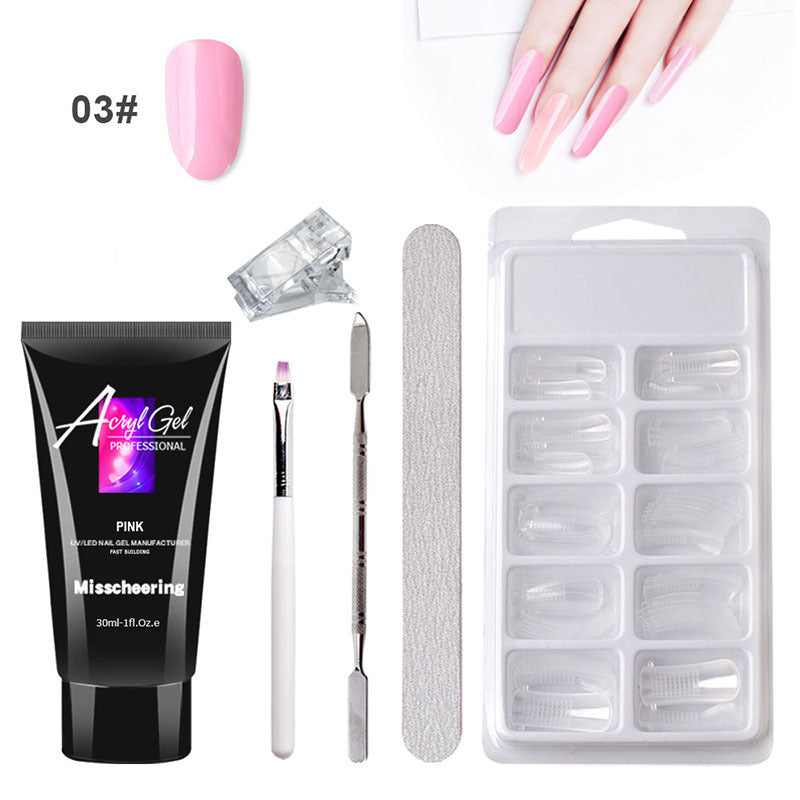 Painless Extension Gel Nail Art Without Paper Holder Quick Model Painless Crystal Gel Set 2136256777032